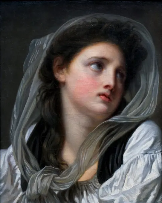 Jean Baptiste Greuze; French; Tournus 1725-1805 Paris; Head of a Young Woman; probably 1780s; Oil on canvas.