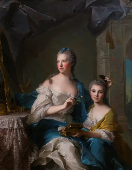 Jean Marc Nattier; French; Paris 1685-1766 Paris; Madame Marsollier and Her Daughter; 1749; Oil on canvas.