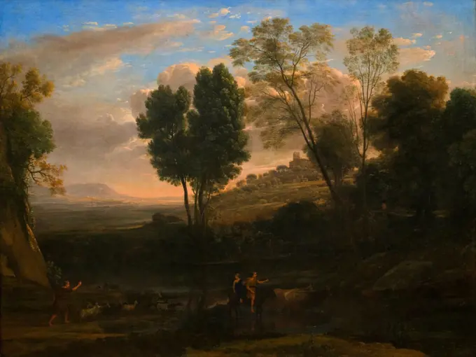 Claude Lorrain (Claude Gellee); French; Chamagne 1604/5 -1682 Rome; Sunrise; possibly 1646-47; Oil on canvas.