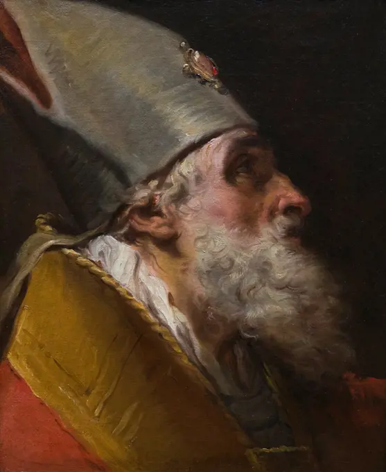 Gaetano Gandolfi; Italian; San Matteo della Decima 1734-1802; Bologna; Head of Bishop; ca 1770; Oil on canvas.