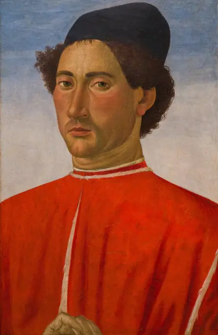 Cosimo Rosselli; Italian; Florence 1440-1507 Florence; Portrait of a Man; ca 1481-82; Tempera on wood.