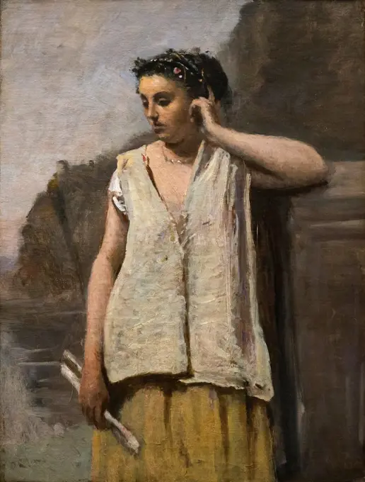 Camille Corot; French; 1796-1875; The Muse: History; ca. 1865; Oil on canvas.