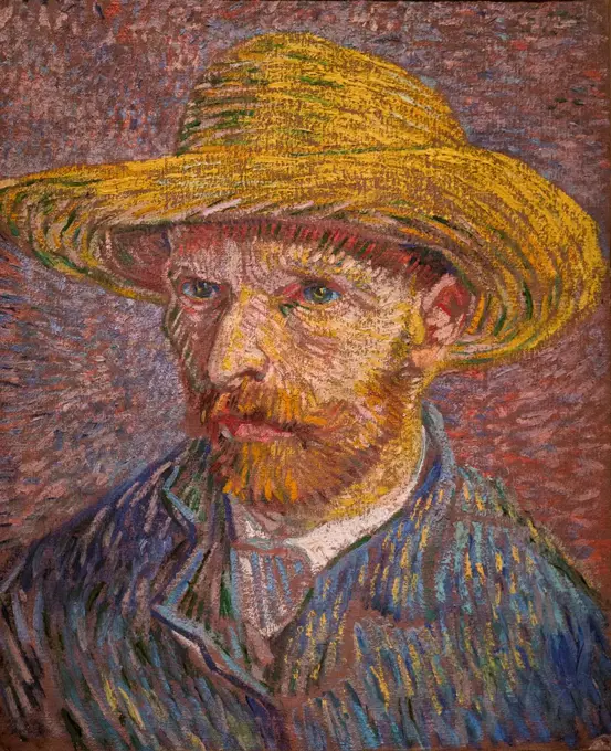 Self-Portrait with a Straw Hat (obverse: The Potato Peeler); 1887; Oil on canvas.