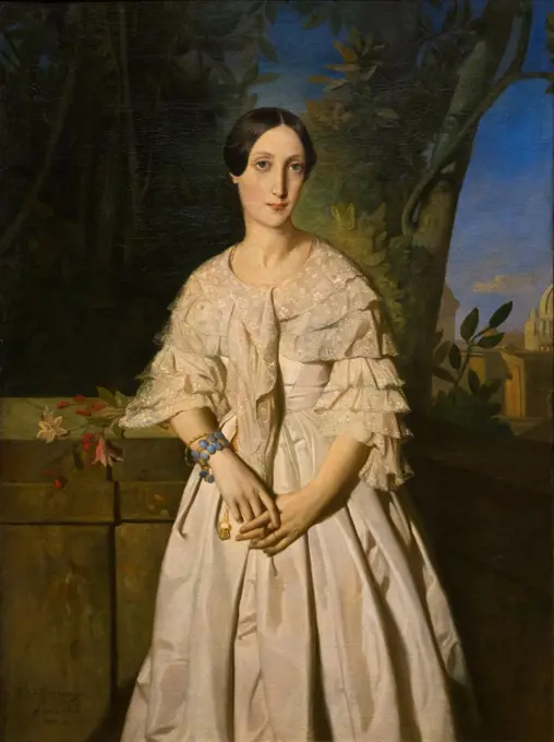 Theodore Chasseriau; French; 1819-1856; Comtesse de La Tour-Maubourg; (nee Marie-Louise-Charlotte-Gabrielle; Thomas de Pange; 1816-1850); 1841; Oil on canvas.