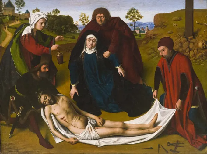 The Lamentation by Petrus Christus; Oil on wood; Circa 1450