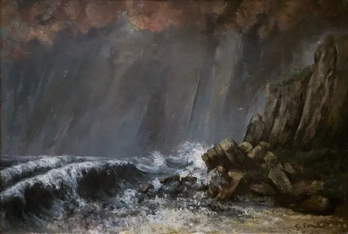 Marine: Waterspout by Gustave Courbet (1819 - 1877); Oil on canvas; 1870