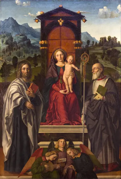 Virgin and Child Enthroned with Bartholomew and Zeno by unknown artist