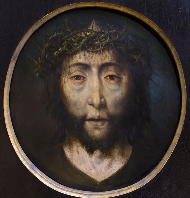 Christ Crowned with Thorns. (Aelbrecht Bouts; Lowen; 1455-1549 Lowen; 1500 oak wood )
