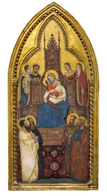 Mary and Child with Eight Saints. To 1340. (attributed to the Master of San Lucchese)