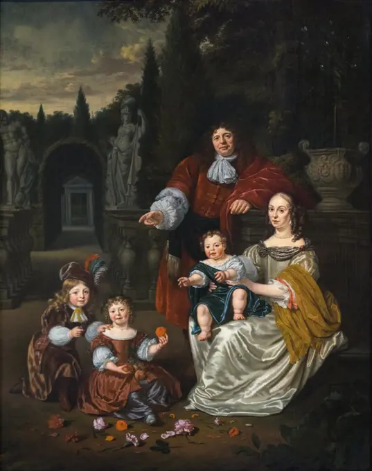 Portrait of a Family on a Terrace; 1670 Oil on canvas Michiel van Musscher Dutch; 1645-1705