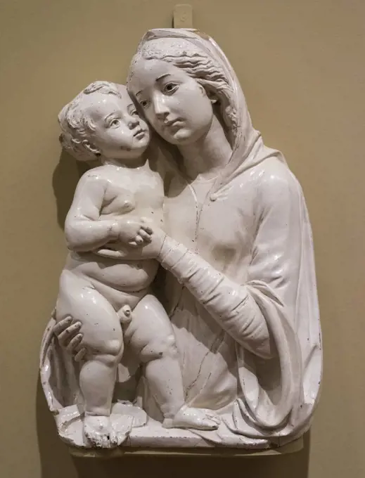 Virgin and Child About 1500 Glazed terra-cotta Andrea della Robbia Italian Florence; 1435-1525