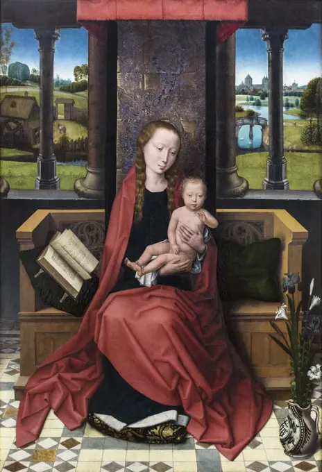 Mary enthroned with the kind. About 1480/90. (Hans memling; 1440 seligenstadt am main brugge -1494)