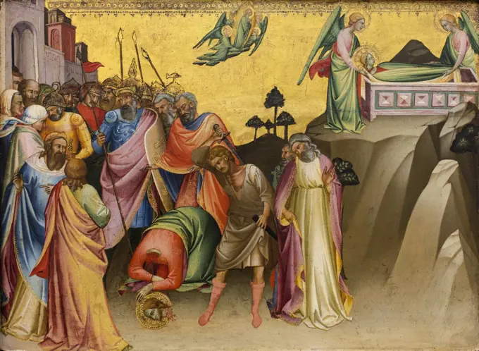 The decapitation of St. Catherine of Alexandria; about 1390 Lorenzo Monaco; Italian (1370 Siena - vor 1425 Florenz)