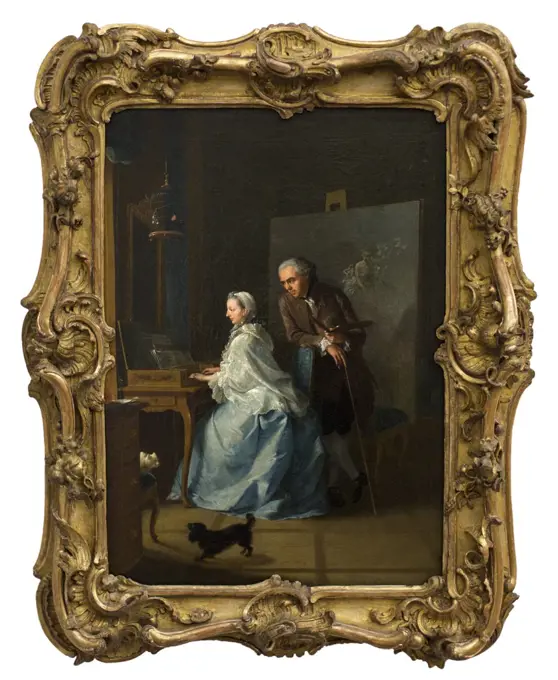 Self-portrait with his first wife at the clavichord 1756/57 Johann Heinrich Tischbein the Elder; German 1722 Haina - 1789 Kassel