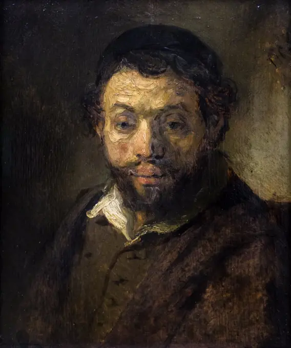 Portrait study of a young Jew; 1648 Rembrandt; Dutch (1606 Leiden -1669 Amsterdam)