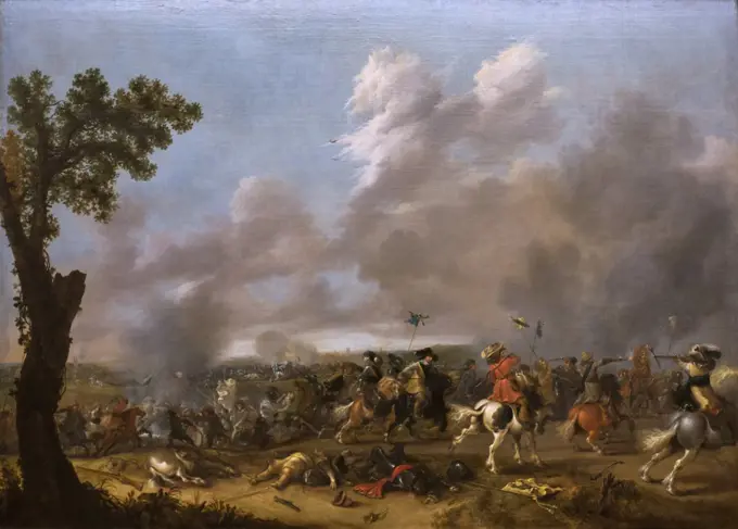 King Gustavus Adolphus II. of Sweden at the Battle of Lutzen (1632); 1635 Jan Asselijn; Dutch (1610 Diemen -1652 Amsterdam)