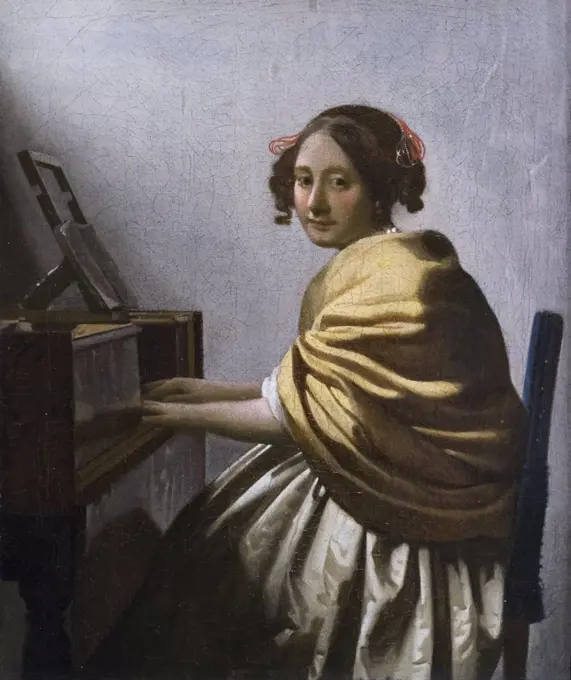 Young Woman Seated at a Virginal 1670-72 Oil on canvas Johannes Vermeer; Dutch active Delft Born 1632; died 1675