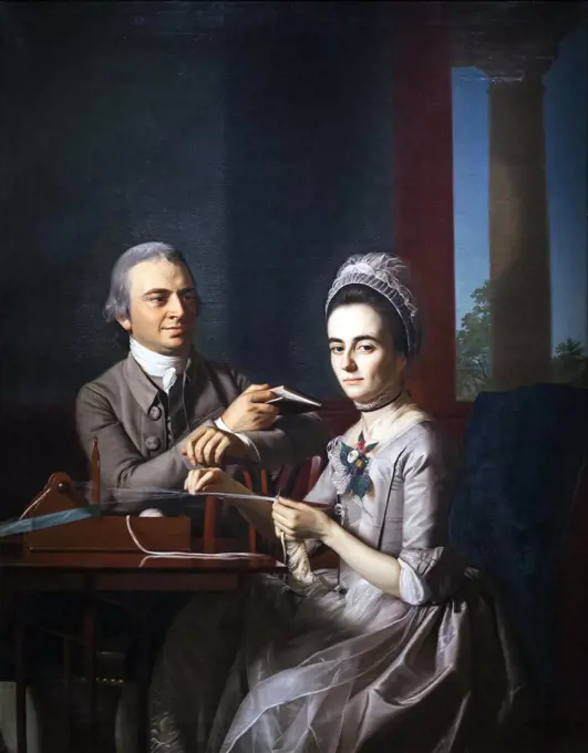 "Portrait of Mr. and Mrs.Thomas Mifflin (Sarah Morris) 1773 Oil on ticking by John Singleton Copley, American, 1738 - 1815"