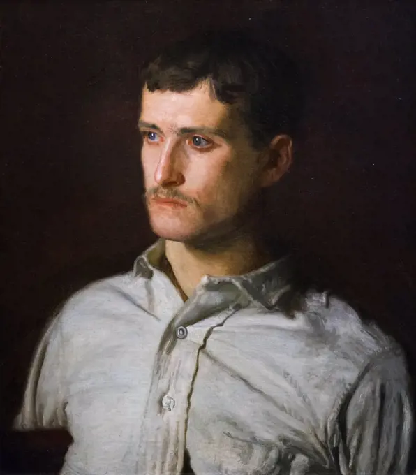 "Portrait of Douglas Morgan Hall c. 1889 Oil on canvas by Thomas Eakins, American, 1844 - 1916"