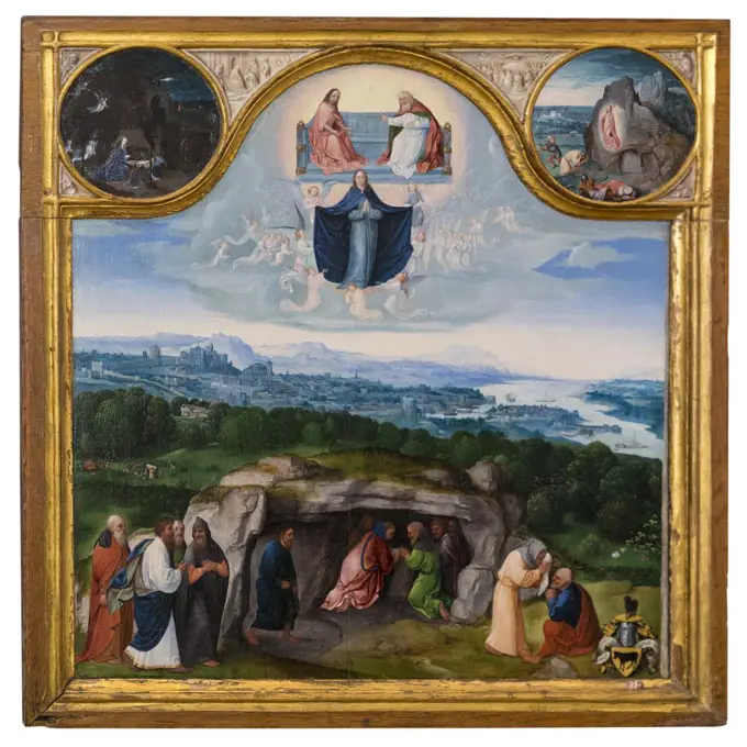 The Assoneption of the Virgin; with scenes from the Life of Christ c. 1510-20 Oil on panel