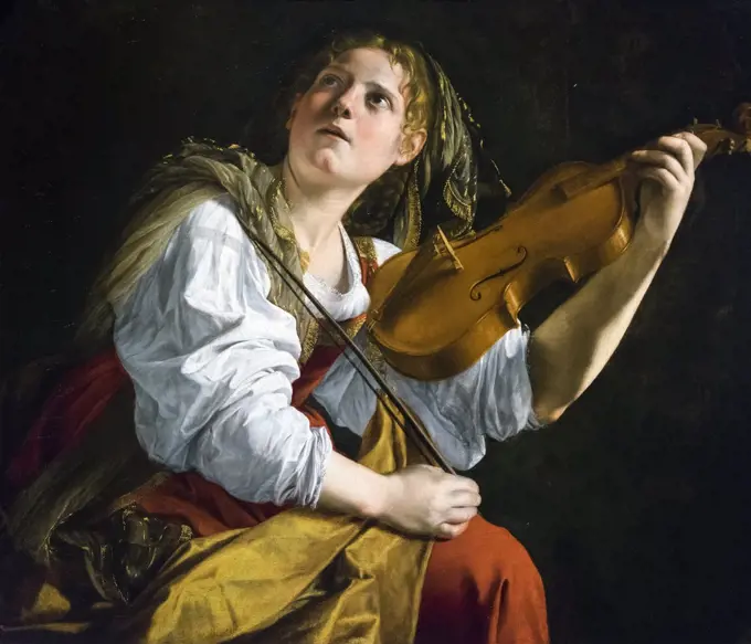 Young Woman with a Violin (Saint Cecilia) About 1612 Oil on canvas Orazio Gentileschi Italian; 1563-1639