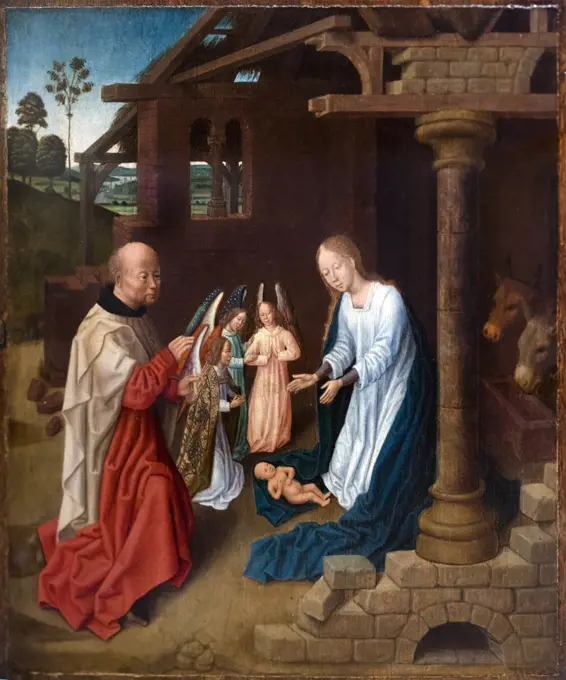 Adoration of the Christ Child; about 1475 Oil on oak panel Master of Saint Ildefonso Spanish; about 1450-1500