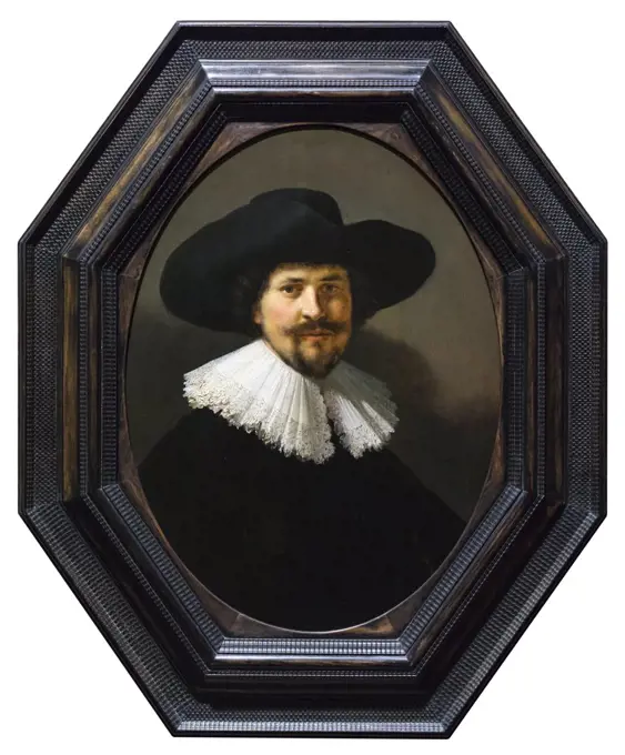 Portrait of a Man Wearing a Black Hat; 1634 Oil on panel Rembrandt Harmensz. van Rijn Dutch; 1606-1669