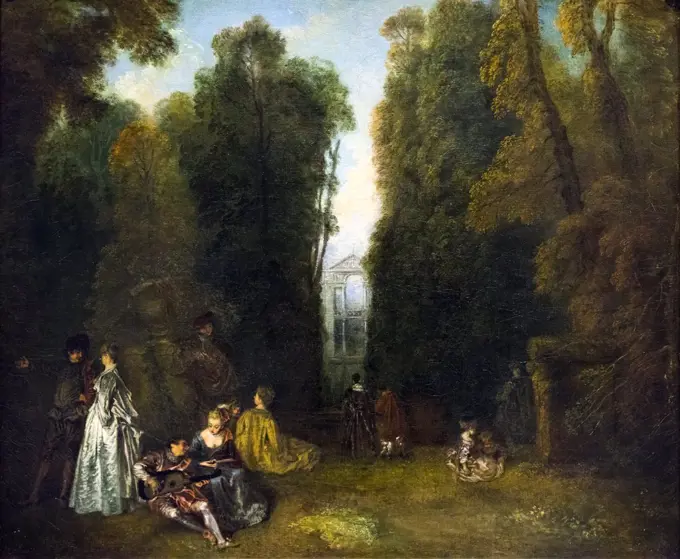 View of the Trees in the Park of Pierre Crozat (or La Perspective) Circa 1715 Oil on canvas Jean-Antoine Watteau French; 1684-1721