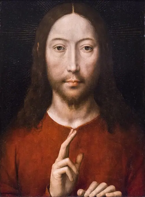 Christ Blessing; 1481 Oil on panel Hans Memling German worked in Flanders; about 1430 to 1494