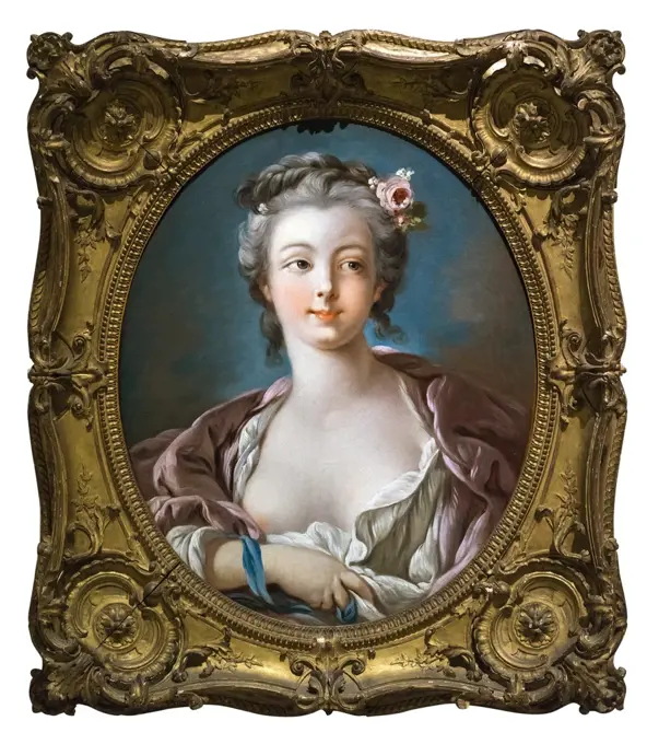 Young Woman with Flowers in Her Hair Oil on canvas Francois Boucher French; 1703-1770