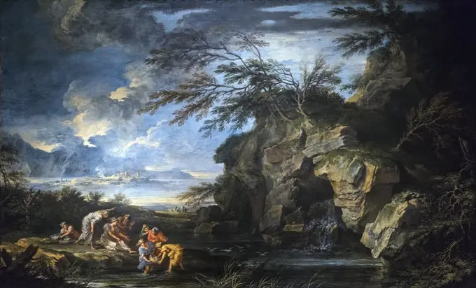 The Finding of Moses; about 1660-65; Oil on canvas Salvatore Rosa; Italian; 1615-73