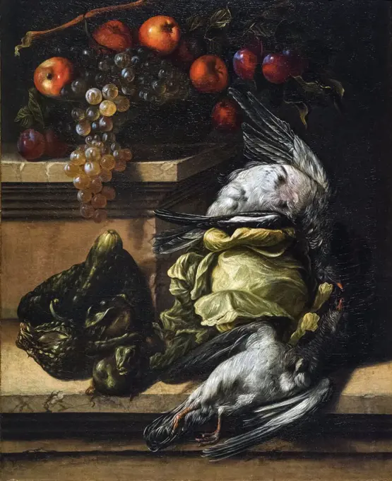 Still Life with Fruit; Vegetables; and Wild Fowl; about 1640; Oil on canvas Juan de Espinosa; Spanish; active 1628-59