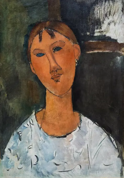 Girl in a White Blouse; about 1915; Oil on canvas Amedeo Modigliani; Italian; 1884-1920