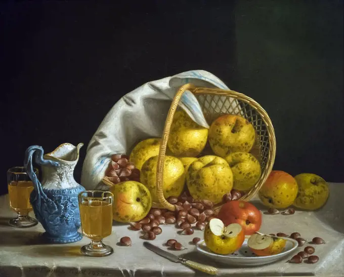 Still Life with Yellow Apple; 1858; Oil on canvas John F. Francis; American; 1808 - 86