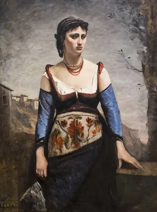 Agostine; Oil on canvas; 1866 Jean-Baptiste-Camille Corot; French; 1796 - 1875
