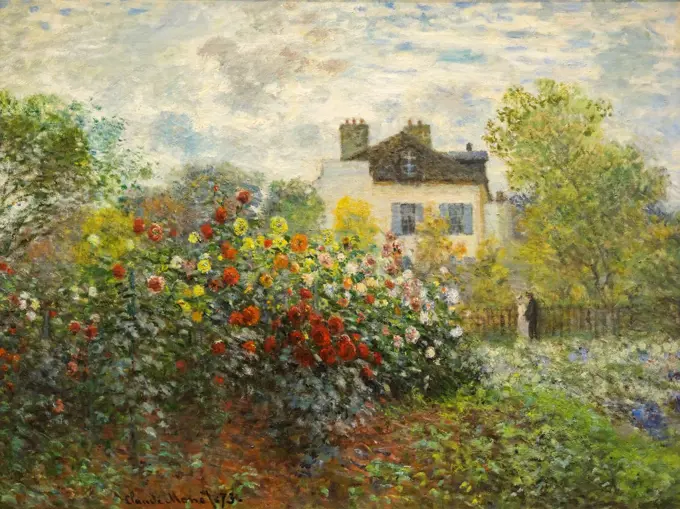 The Artist Garden in Argenteuil; a corner of the garden with dahlias Oil on canvas; 1873 Claude Monet; French; 1840 - 1926