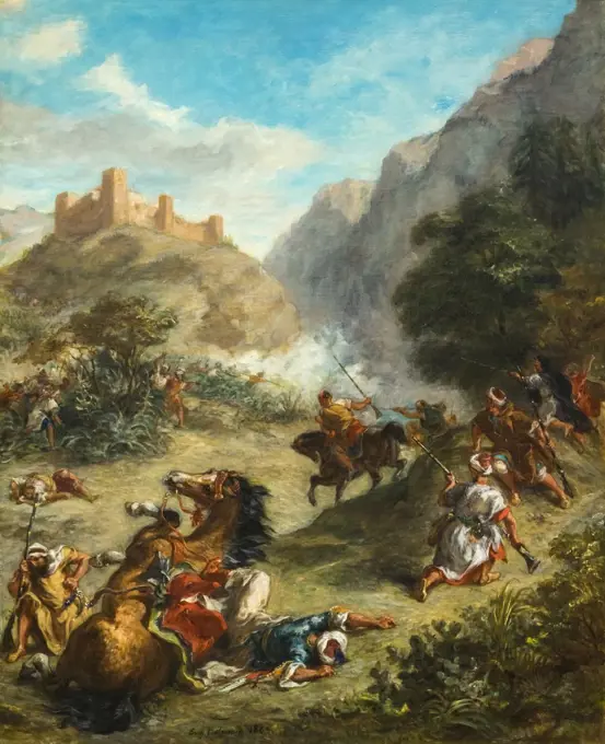 Arabs Skirmishing in the Mountains Oil on canvas; 1863 Eugene Delacroix; French; 1798 - 1863