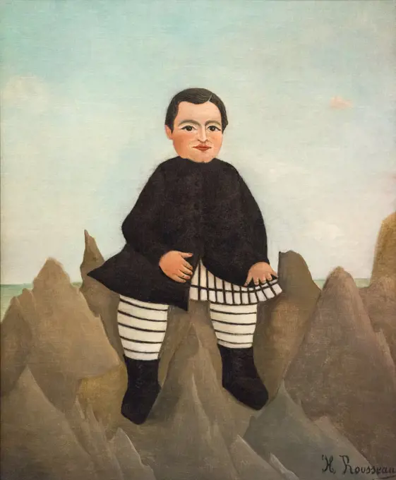 Boy on the Rocks oil on linen; 1895/1897 Henri Rousseau; French; 1844 - 1910