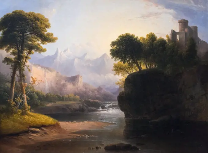 Fanciful Landscape Oil on canvas; 1834 Thomas Doughty; American; 1793 - 1856