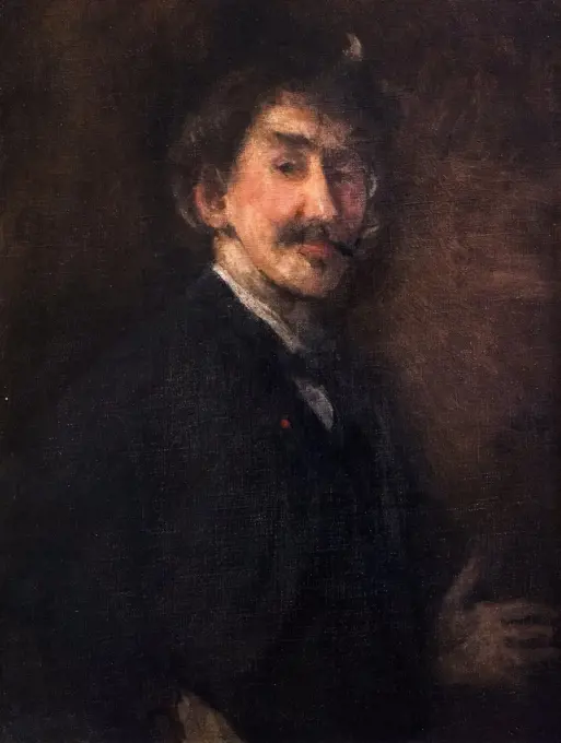 Brown and Gold Self Portrait; Oil on canvas; c. 1900 James Abbott McNeill Whistler; American; 1834 - 1903