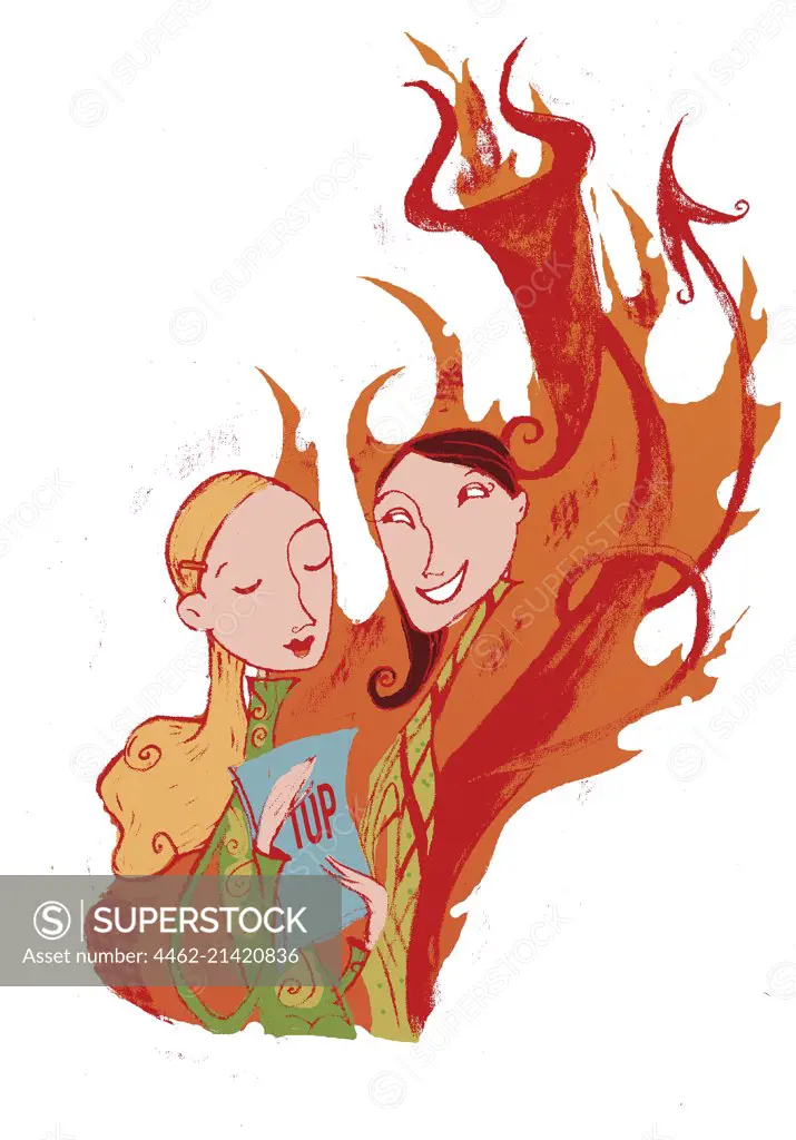 Two women and devil