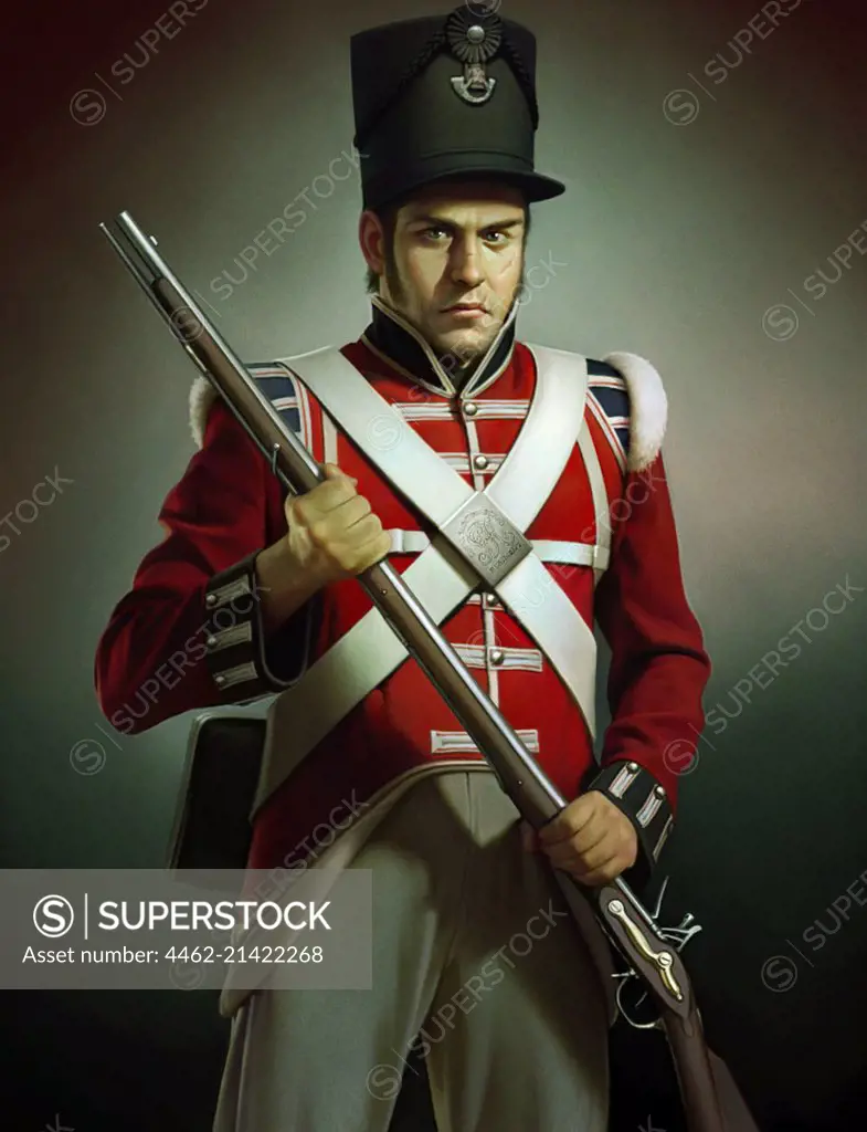 Portrait of XIX century soldier