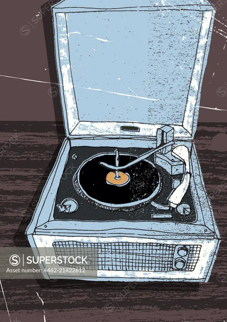 Old-fashioned record player