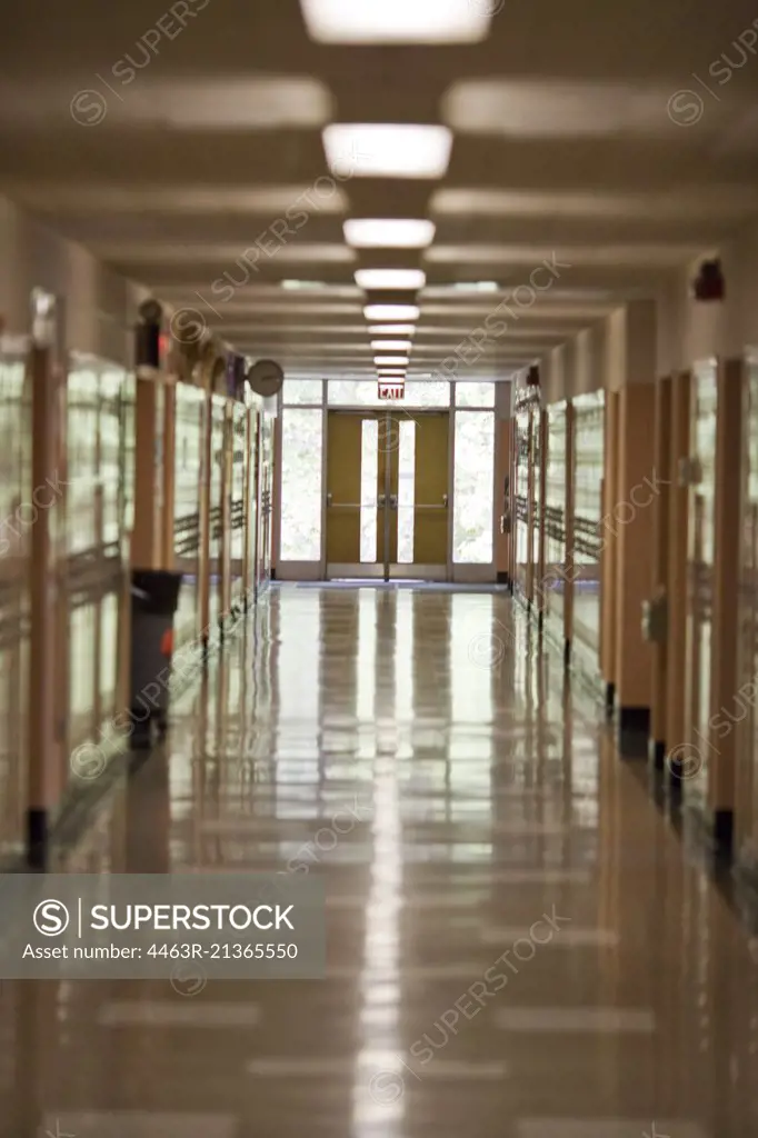 Empty school corridor