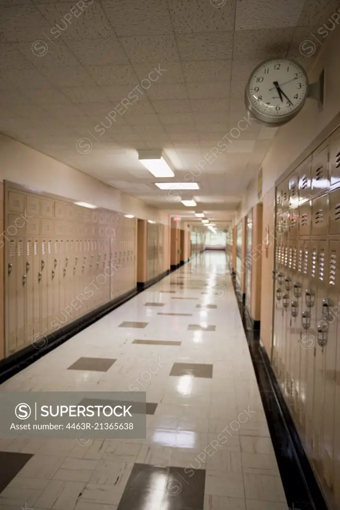 Empty school corridor