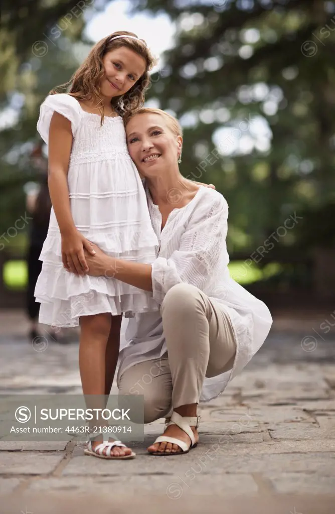 Portrait of grandmother and granddaughter.