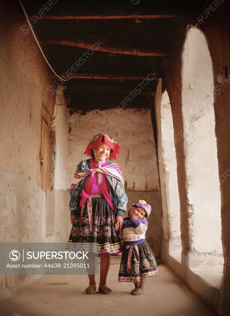 Peruvian woman and child