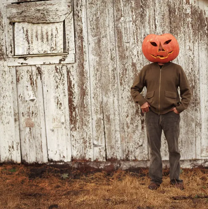 portrait of a pumpkin man