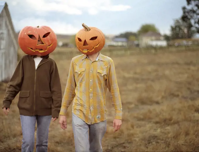 Two Pumpkin heads