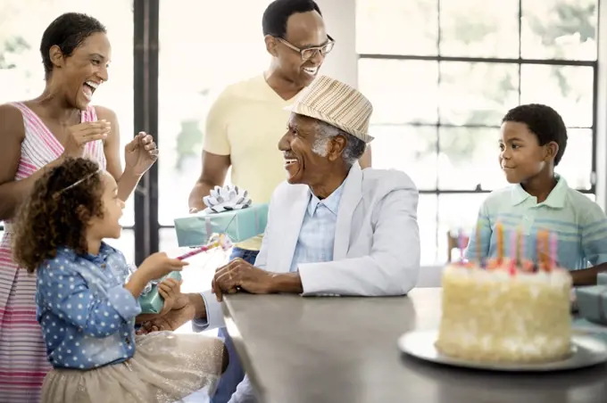 Family celebrating a birthday